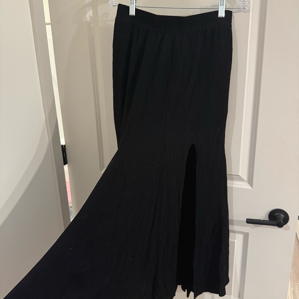 Idyllwind Black Maxi Skirt with Front Slit